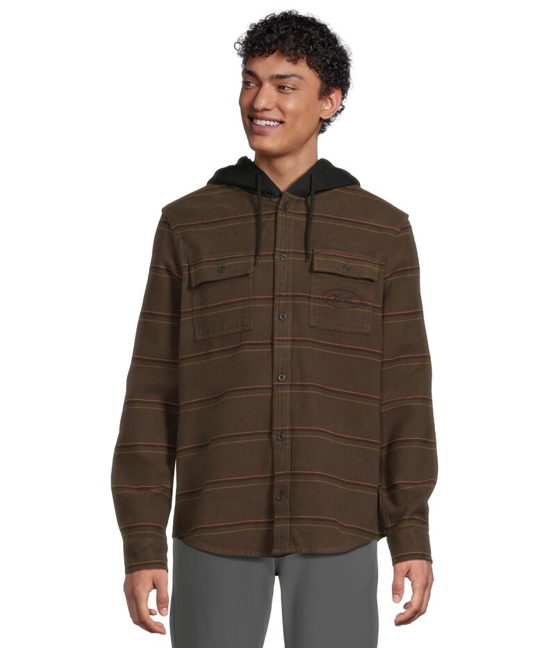 オニール メンズ トップス シャツ O'Neill Archer Hooded Flannel Shirturkish Coffee コーヒー|ReVida 店