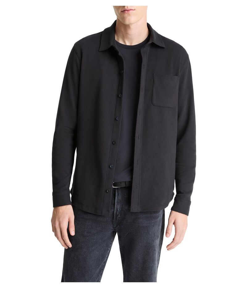 ヴィンス メンズ トップス シャツ ニット Vince Solid Knit Shirt Black ブラック