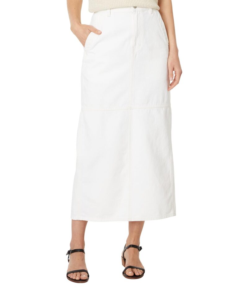 メイドウェル レディース ボトムスカート デニム マキシ Madewell Denim Carpenter Maxi Skirt in Tile White ホワイト 7,796円