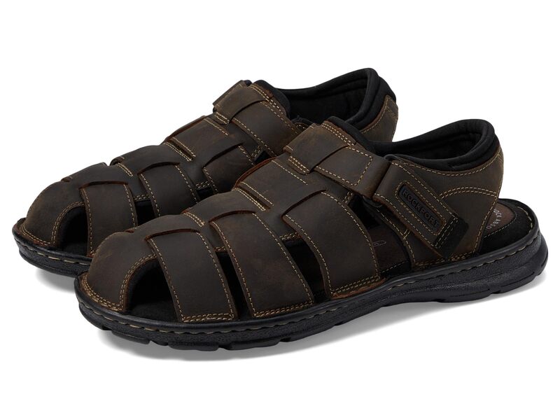 ロックポート メンズ シューズ サンダル Rockport Darwyn Fishermen Brown II Leather ブラウン