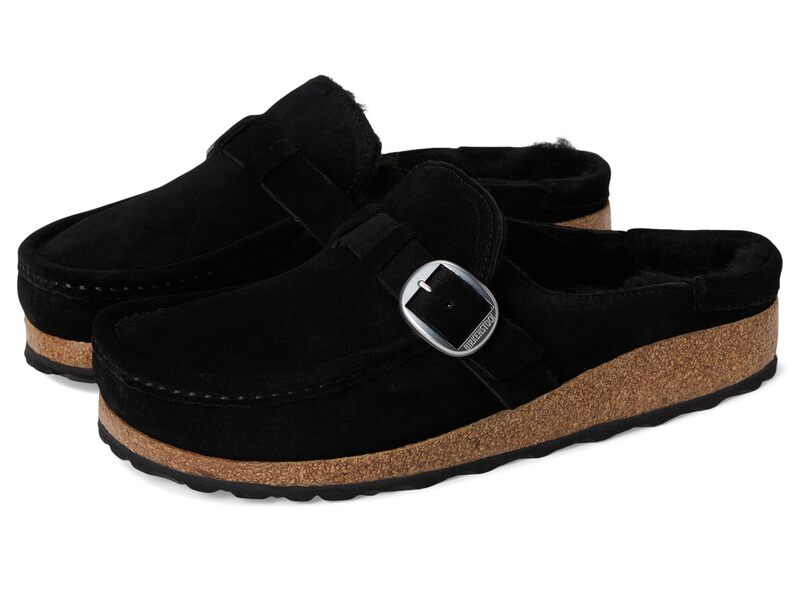 ビルケンシュトック レディース シューズ サンダル スエード Birkenstock Buckley Shearling - Suede Black/Black Suede/Shearling ブラック