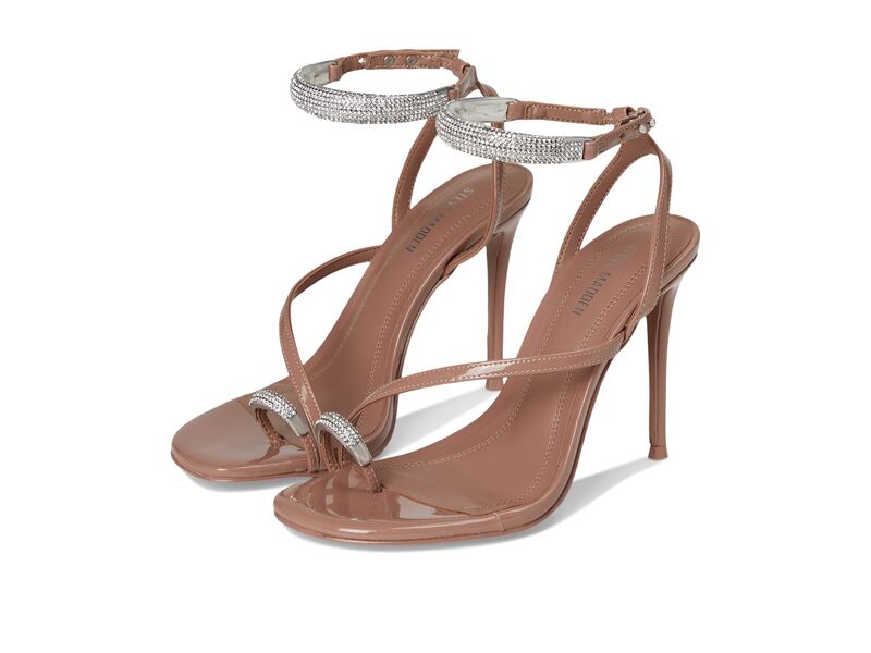 スティーブ マデン レディース シューズ サンダル Steve Madden Tia Mocha Patent Rhinestone モカ