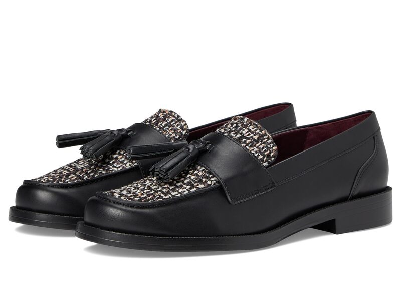 フランコサルト レディース シューズ サンダル Franco Sarto Lucia Black Leather/Tweed ブラック｜ReVida 店