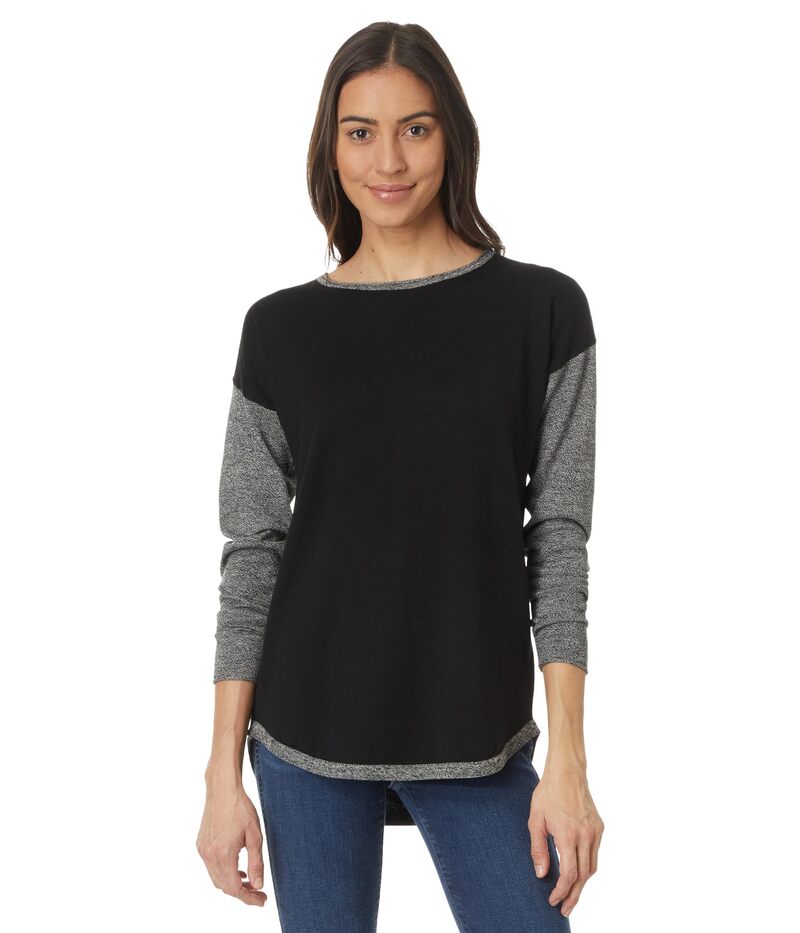 かっこ良い絨毛 レディース アウター 編み物・プルオーバー 色合い差しつかえる Smartwool Shadow Pine Colorblock Sweater Black 黒いこと ニット・セーター-レディースファッション