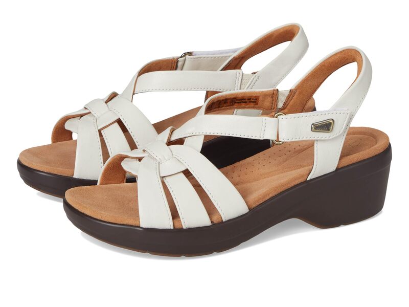 クラークス レディース シューズ ヒール Clarks Tuleah Cross Cream Leather クリーム