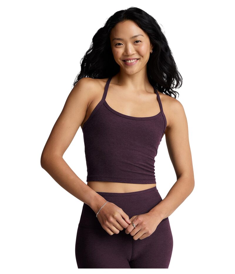 ビヨンドヨガ レディース トップス シャツ クロップド Beyond Yoga Spacedye Slim Racerback Cropped Tank Eggplant Purple Heather ヘザー