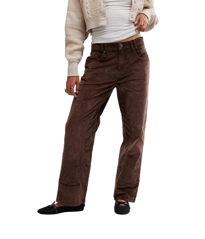 フリーピープル レディース ボトムス デニムパンツ Free People Risk Taker Cord Straight Chocolate Truffle チョコレート