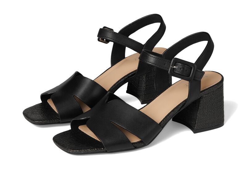 鍵を掛ける界面 レディース シューズ 踵 Rockport Georje Black Leather 黒いこと