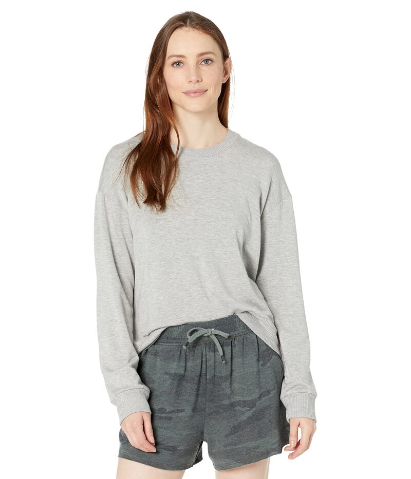 スプレンディット レディース アウター パーカー・スウェット パイル プルオーバー Splendid Super Soft French Terry Pullover Sweatshirt Heather Grey 薄墨色 レディースファッション-パーカー