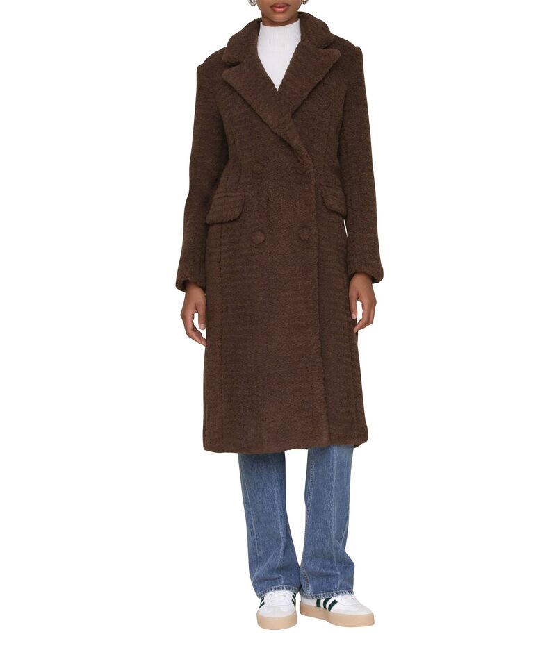 アヴェックレフィーユ レディース アウター コート Avec Les Filles Double Breasted Sherpa Coat Chocolate 1 チョコレート