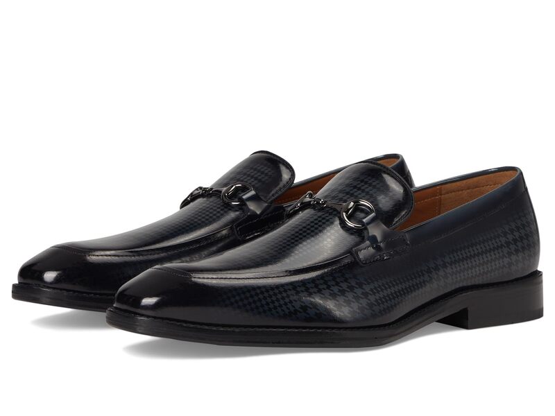 ジョンストンアンドマーフィー メンズ シューズ スリッポン・ローファー Johnston & Murphy Sullivan Bit Black Brush-off Houndstooth Calfskin ブラック