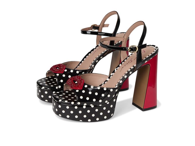 ブルーバイベトシージョンソン レディース シューズ 踵 Blue by Betsey Johnson Allyson White Black Polka Dot 白いこと