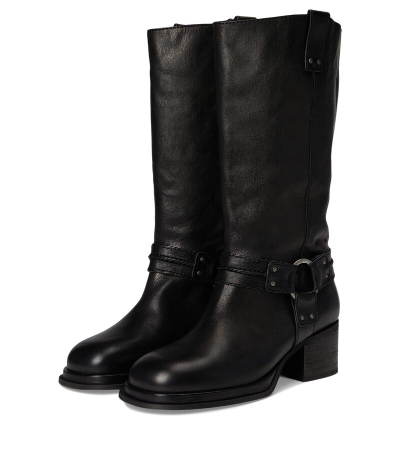 フリーピープル レディース シューズ ブーツ・レインブーツ Free People Anok Harness Moto Boots Black Distressed Le ブラック