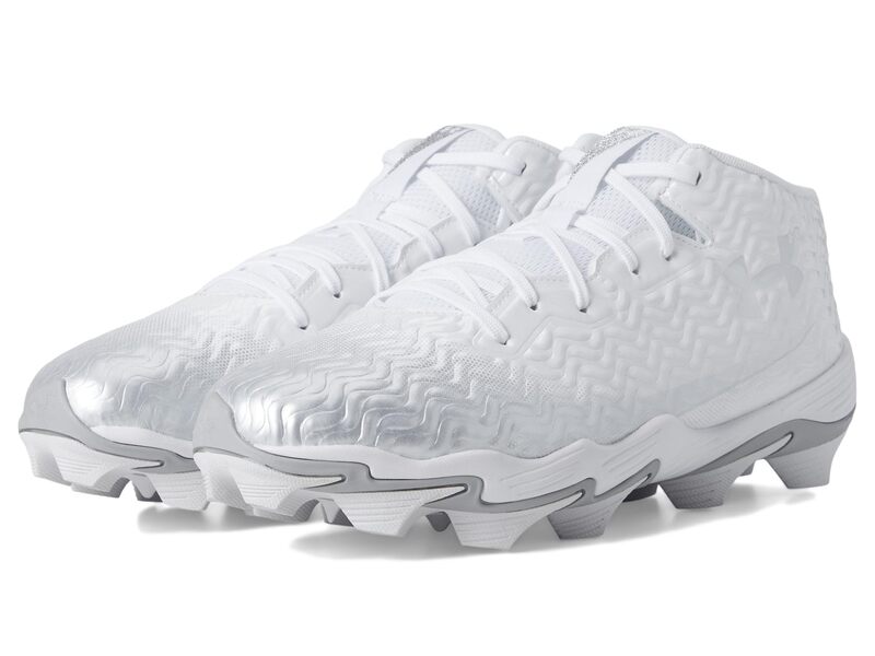 アンダーアーマー メンズ シューズ スニーカー Under Armour Spotlight HammerM Football Cleats White/Metallic Silver/Metallic Silver ホワイト 12,905円