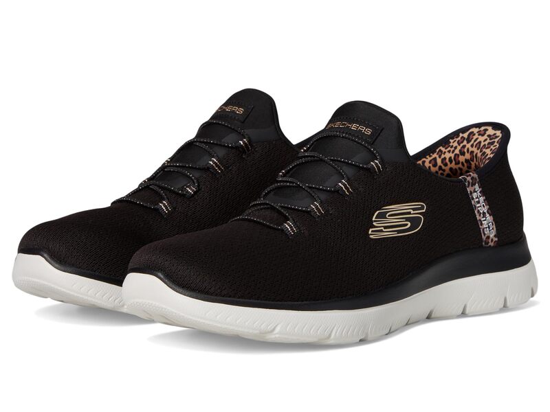 スケッチャーズ レディース シューズ スニーカー SKECHERSummits Leopard Chic Hands Free Slip-INS Black Multi ブラック