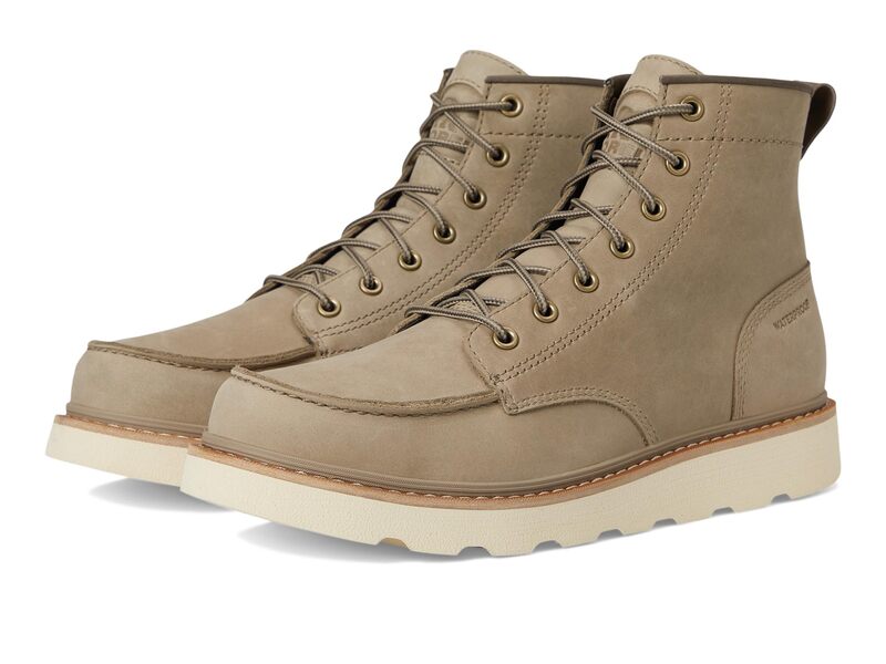 ソレル メンズ シューズ ブーツ・レインブーツ SOREL Slabtown 62' Moc Waterproof KhakiI/Bleached Ceramic カーキ｜ReVida 店