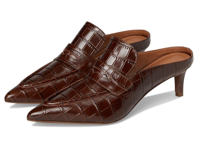セイシェルズ レディース シューズ 踵 なめし革 Seychellestunner Croco Leather Mule Brown 赤銅色