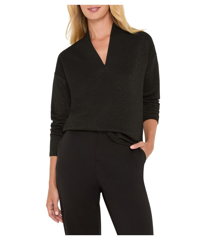 ニックプラスゾーイ レディース トップス シャツ プチ NIC+ZOE Petite Sparkle Stripeveryday Top Black Mix ブラック