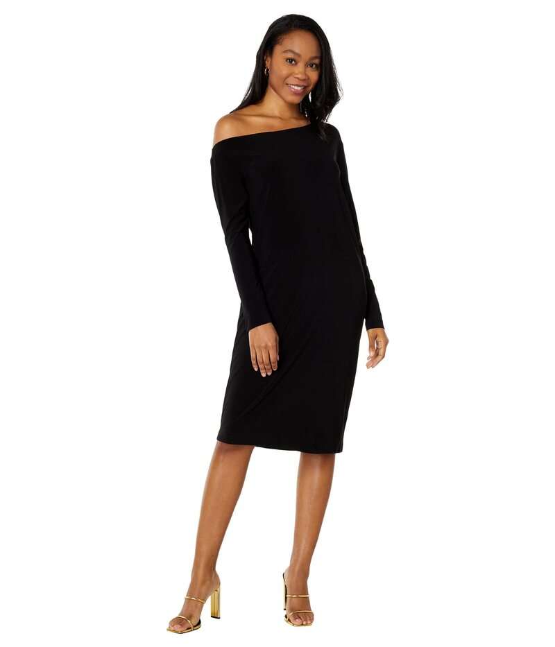 ノーマカマリ レディース トップス ワンピース ドロップショルダー Norma Kamali Long Sleeve Drop Shoulder Dress Black ブラック