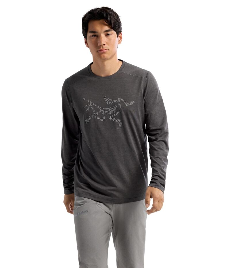 アークテリクス メンズ トップス シャツ ロゴ Arc'teryx Cormac Logo Long Sleeve Black Heather / Solitude ブラック