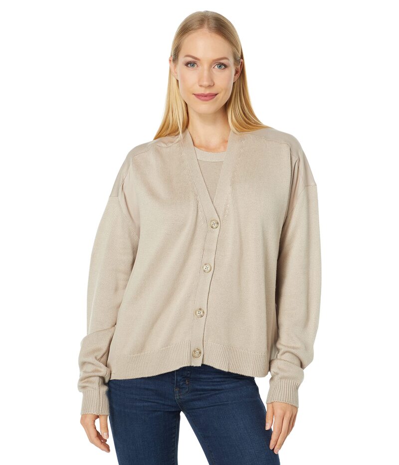 スプレンディット レディース アウター ニット・セーター カーディガン Splendid Corinne Sweater Mix Cardigan Latte