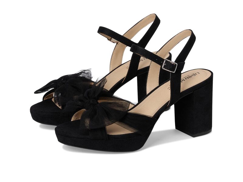 ライフストライド レディース シューズ ヒール アンクル LifeStride Last Dance Ankle Straps Black Fabric ブラック|ReVida 店