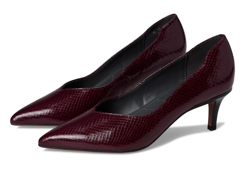 フランコサルト レディース シューズ 踵 Franco Sarto Aurora Pumps Deep Bordo Snake Faux Leather