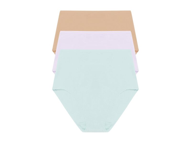 ナトリ レディース アンダー御召しもの ズボン下 ご機嫌酉の方角 綿織物 Natori Bliss Bare Cotton High Waist Brief 3-Pack Cloud Green/Pale Purple/Cafe 緑であること