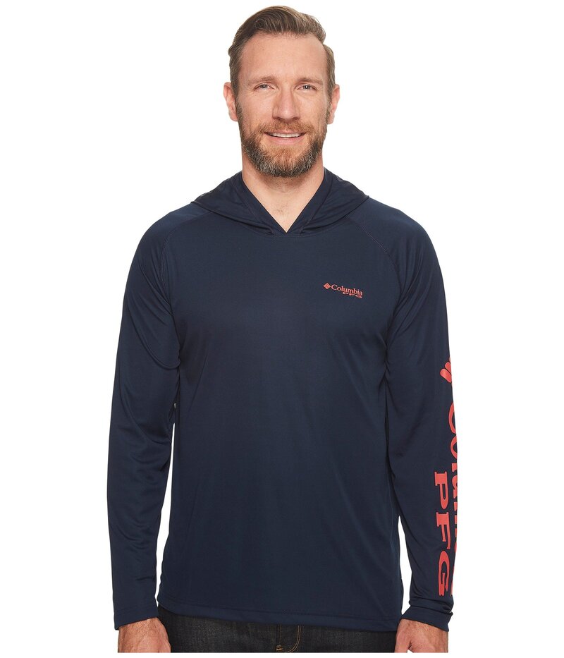 コロンビア メンズ アウター パーカー・スウェットール Columbia Big & Tall Terminal Tackle Hoodie Collegiate Navy/Sunset Red Logo ネイビー