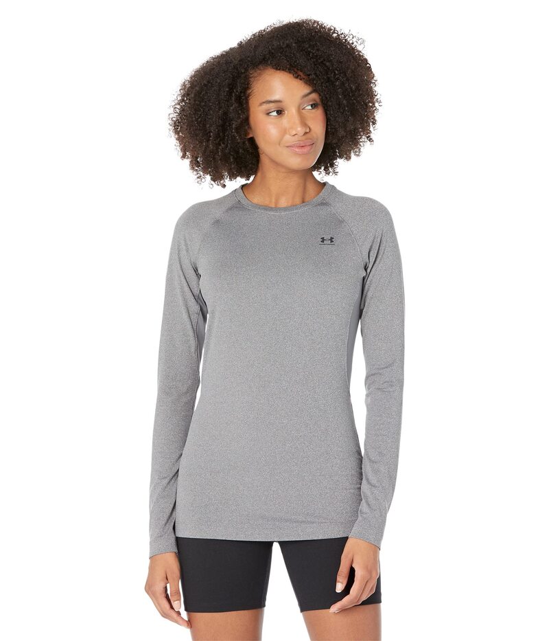 アンダーアーマー レディース トップス シャツ クルーネック Under Armour Authentics Long Sleeves Crew Neck T-Shirt Charcoalight Heather/Black ブラック 12,766円