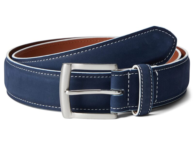 ジョンストンアンドマーフィー メンズ アクセサリー ベルト Johnston & Murphy Paintedge Belt Navy Leather ネイビー