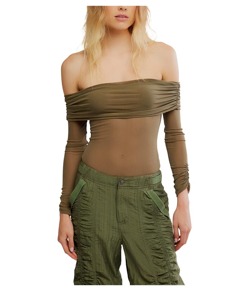フリーピープル レディース トップス シャツ ボディースーツ Free People Forget Me Not Bodysuit Olive オリーブ