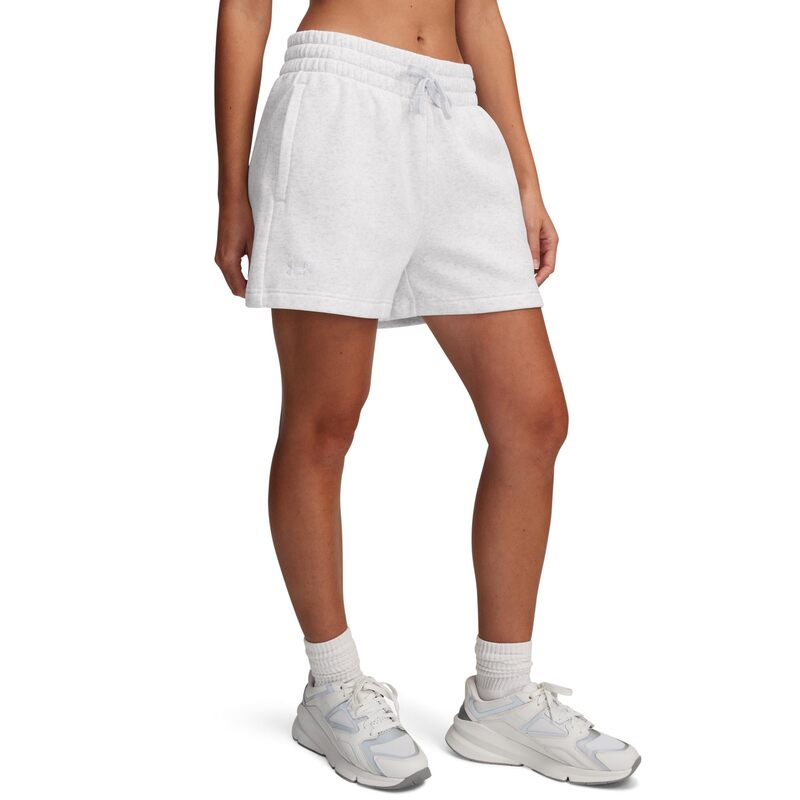 アンダーアーマー レディース ボトムス ハーフパンツ・ショーツ ショートパンツ フリース Under Armourival Fleece Shorts Distant Gray Medium Heather/White ホワイト