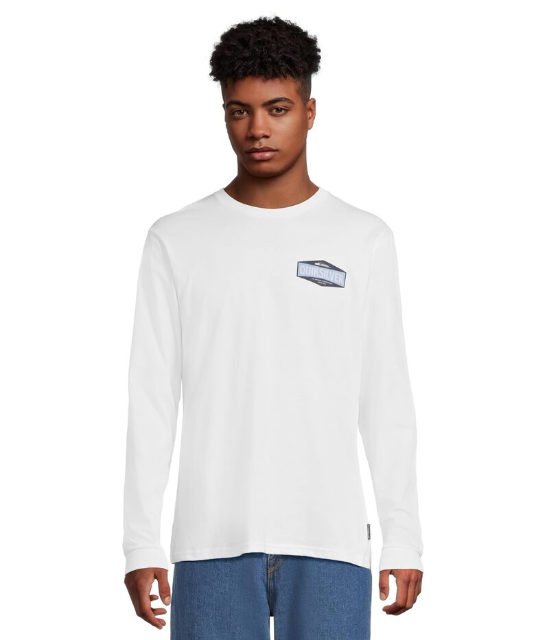 クイックしろがね色 メンズ トップス プルオーバー Quiksilver Three Piece Long Sleeve Screen Tee White 白いこと