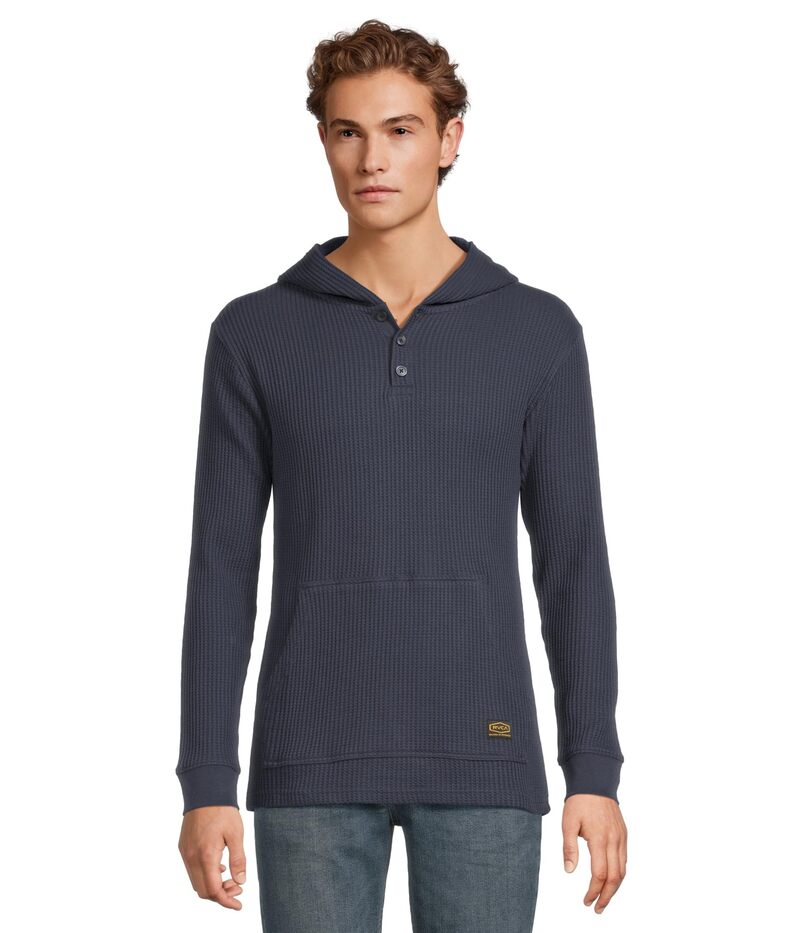 ルーカ メンズ トップス プルオーバー RVCA Dayshifthermal Hooded Henley Moody Blue 青色