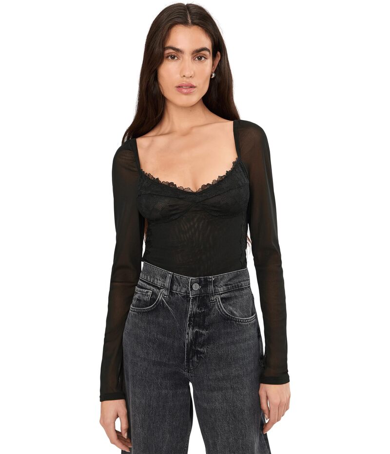 フリーピープル レディース トップス シャツ ボディースーツ Free People Suddenly Fine Bodysuit Black ブラック｜ReVida 店