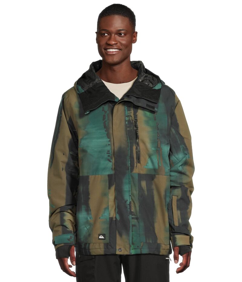 クイックシルバー メンズ アウター コート プリント ジャケット Quiksilver Mission Printed Snow Jacket Dark Ivy