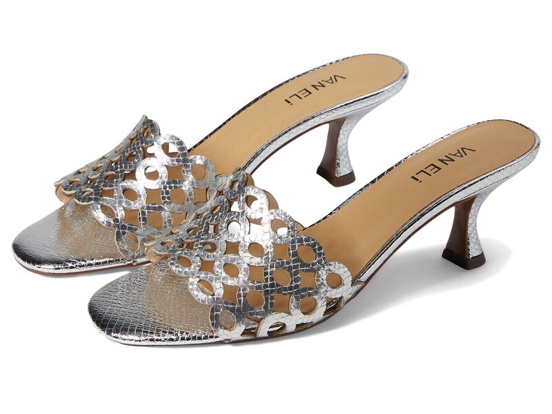 ベネリ レディース シューズ ヒール Vaneli Loyce Silver Mats Print シルバー