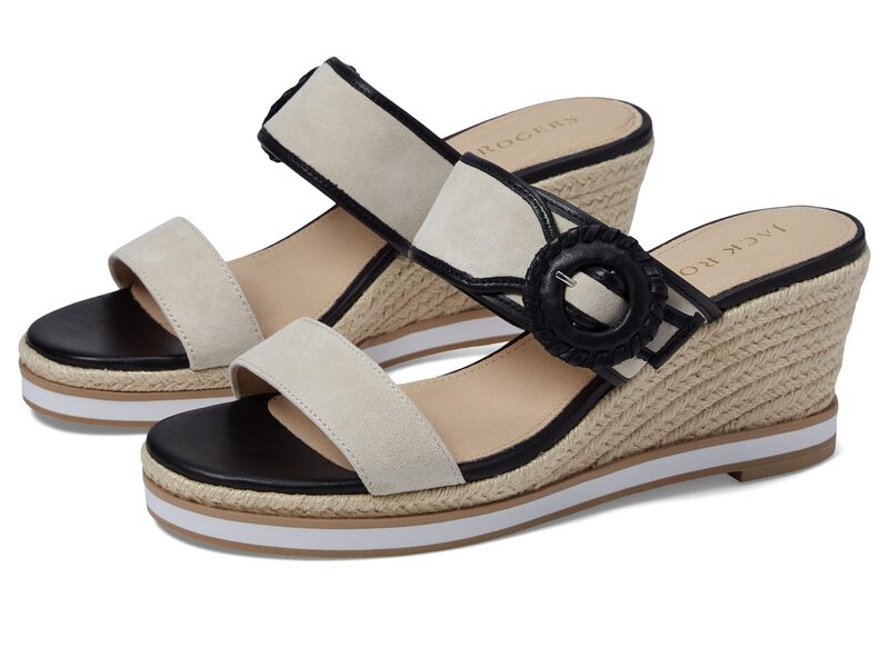 ジャックロジャース レディース シューズ ヒール Jack Rogers Callie Buckle Wedge Ivory/Black アイボリー