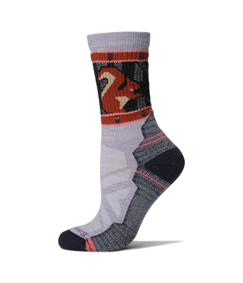 スマートウール レディース アンダーウェア 靴下 プリント Smartwool Hike Light Cushion Squirrely Print Crew Socks Purpleclipse パープル 6,224円
