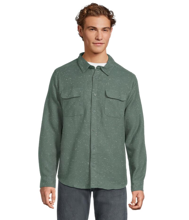 ルーカ メンズ トップス プルオーバー RVCA Dayshift Flannelong Sleeve Balsam Green 緑であること