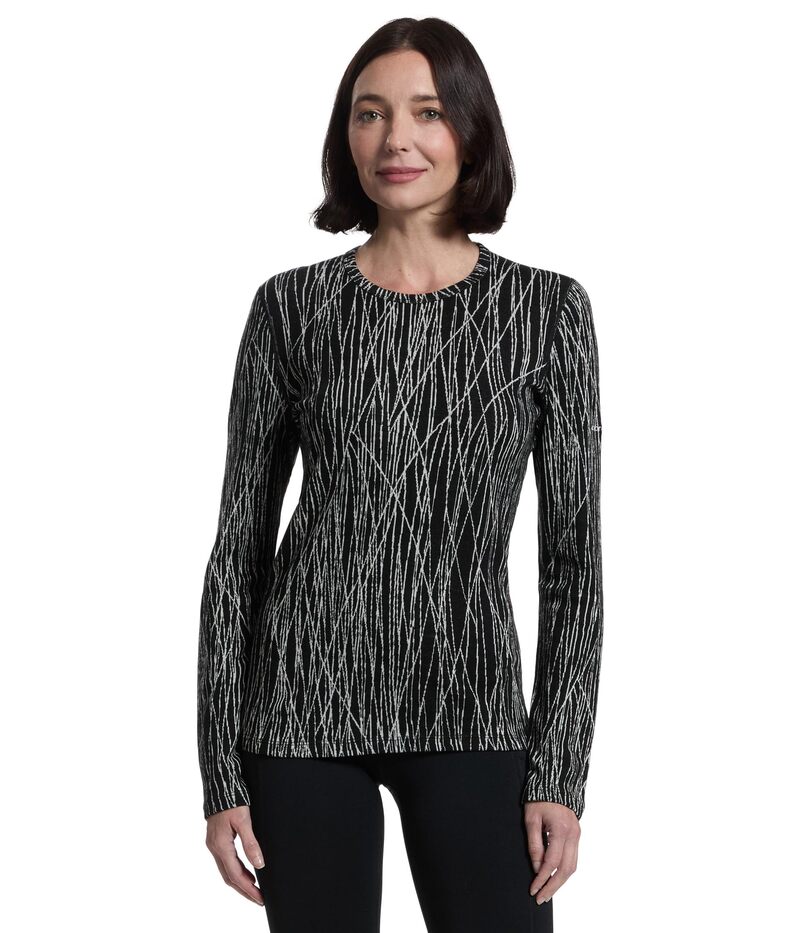 アイスブレーカー レディース トップス シャツ Icebreaker Merino 260 Tech Vertex Long Sleeve Crewe GRX1 Black/Snow ブラック