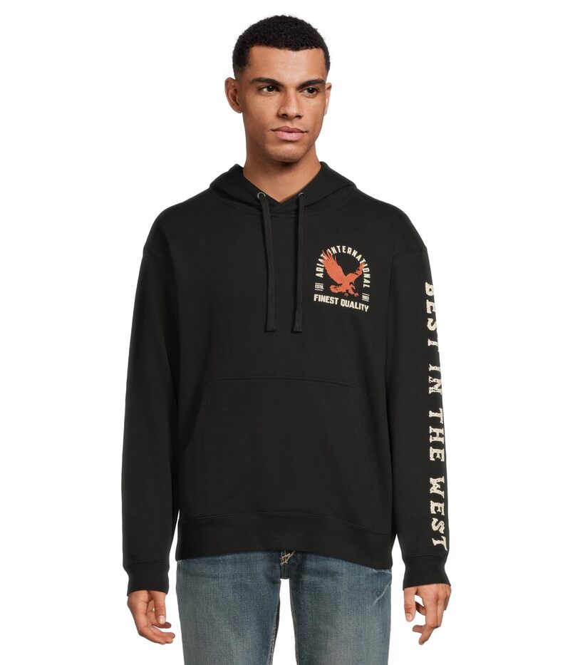 アリアト メンズ アウター パーカー・スウェット Ariat Eagle Large Hoodie Black ブラック
