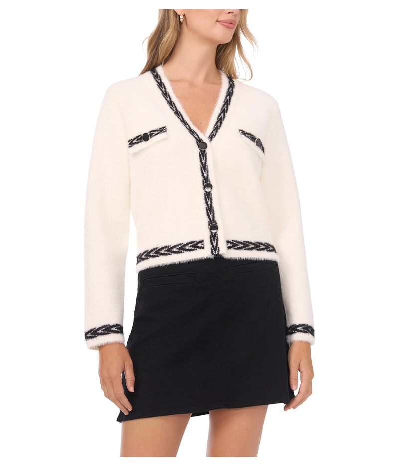ヴィンスカムート レディース アウター ニット・セーター カーディガン Vince Camuto Cardigan with Trim Birch｜ReVida 店