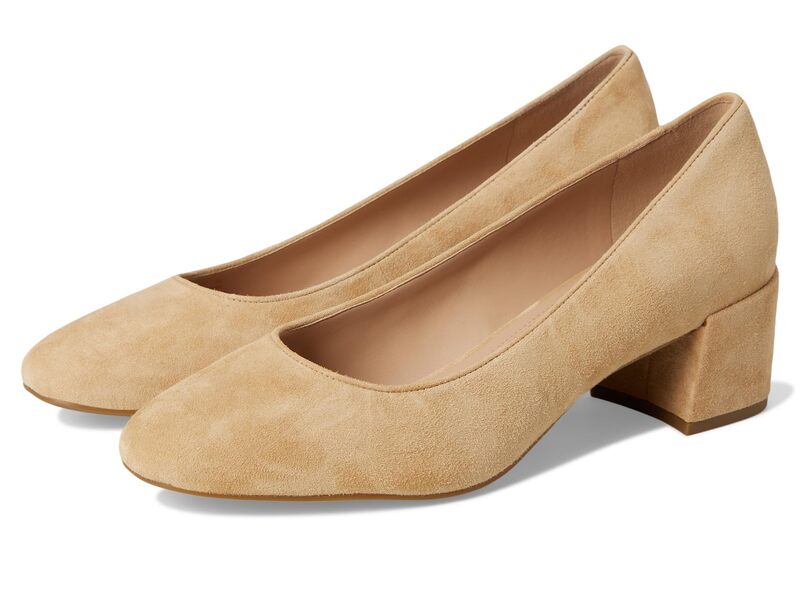 電話を掛けるハーン レディース シューズ 踵 Cole Haan Go-to Shayla Block Heel Pump Tuscan Sand Suede 真砂