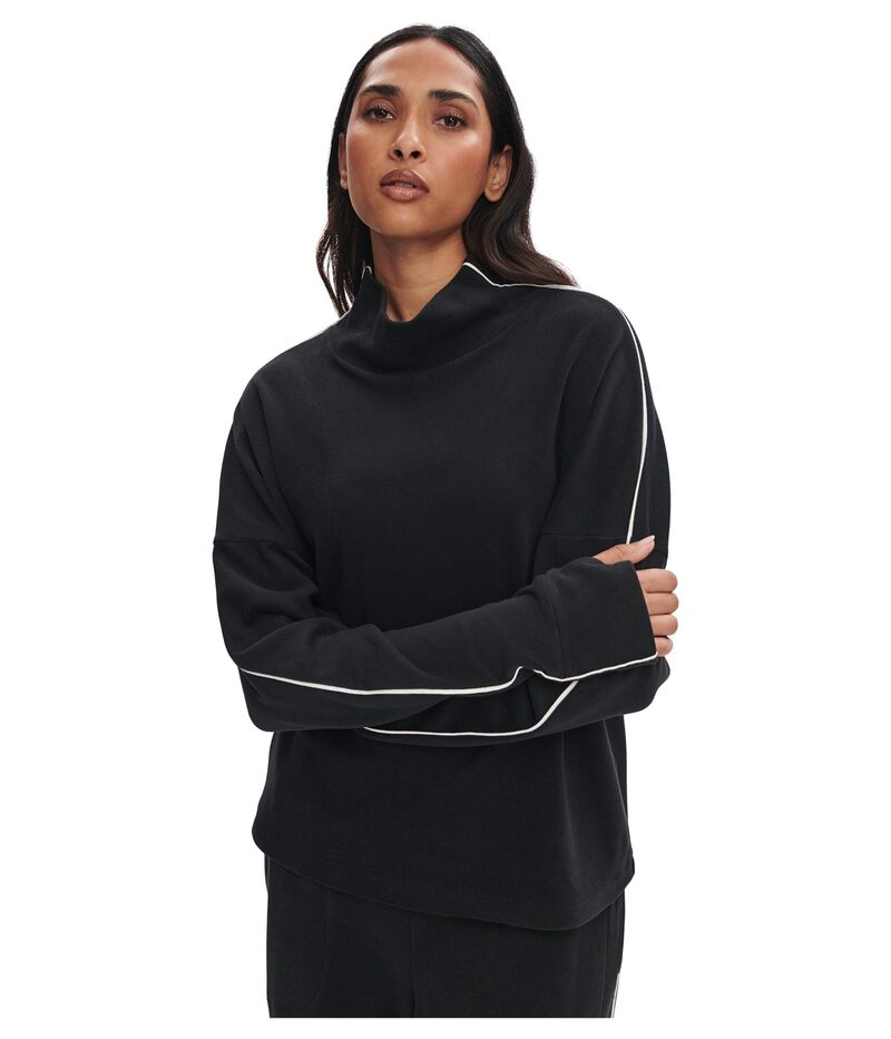 バーレイ レディース アウター パーカー・スウェット ハイネック Varley Rona High Neck Midlayer Black/Snowhite ホワイト