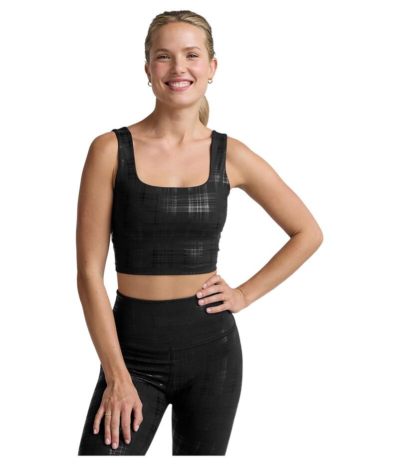 ビヨンドヨガ レディース トップス シャツ クロップド Beyond Yoga Beyond The Studio High Cropped Tank Plaid Foil Black ブラック