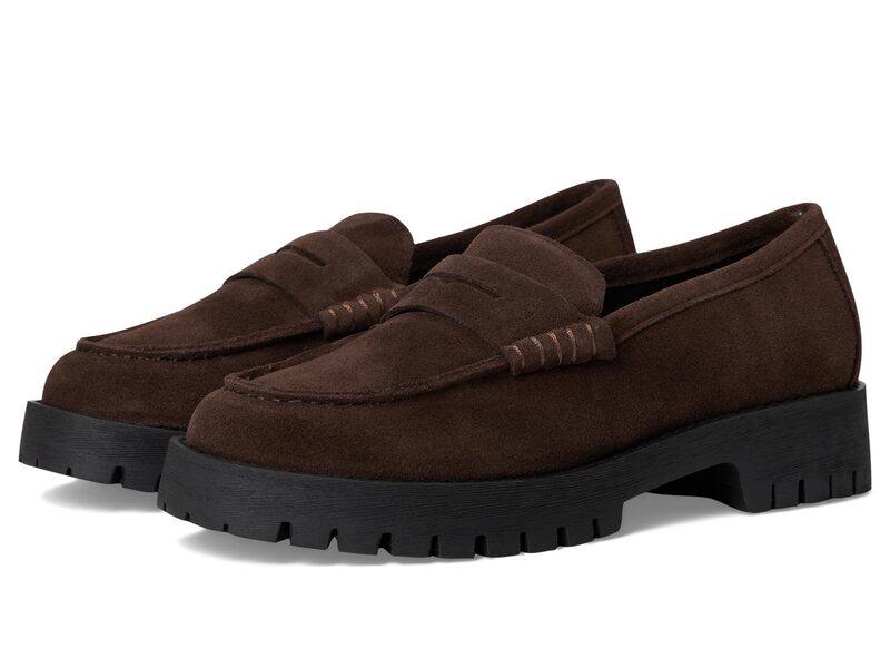 スティーブ マデン レディース シューズ スリッポン・ローファー Steve Madden Langsten Brown Suede 赤銅色