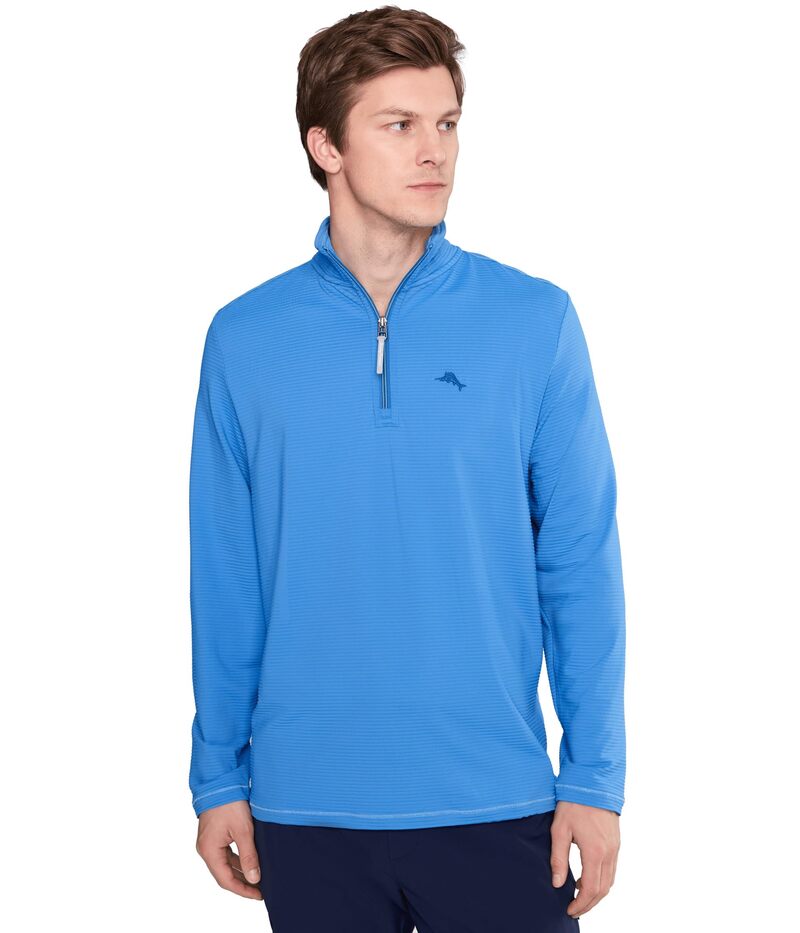 トッミーバハマ メンズ アウター パーカー・スウェット ハーフジップ Tommy Bahama Costa Wave Half Zip Med Blueberry