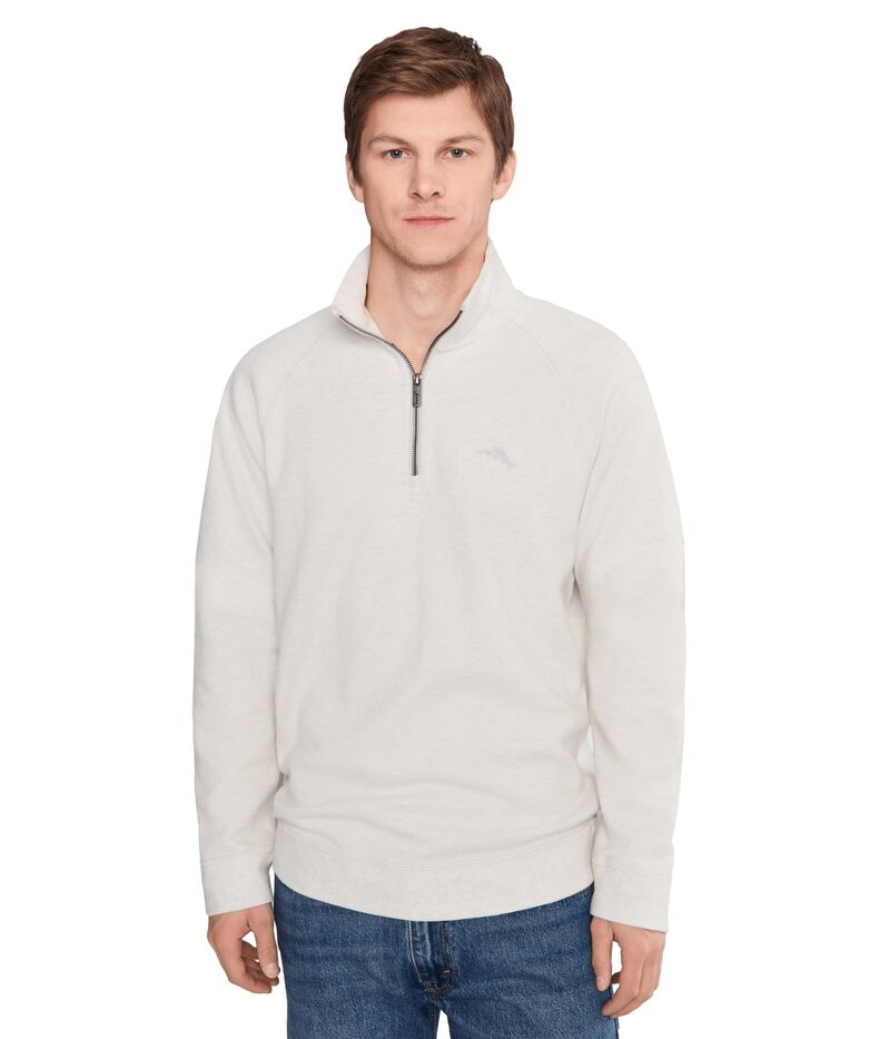 トッミーバハマ メンズ アウター パーカー・スウェット ハーフジップ Tommy Bahama North Point Half Zip Coconut Heather ヘザー｜ReVida 店